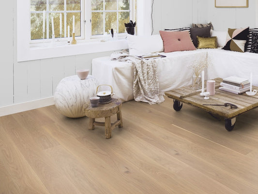 BOEN Oak White Andante Engineered Flooring, Matt Lacquered, 138x3.5x14 Mm