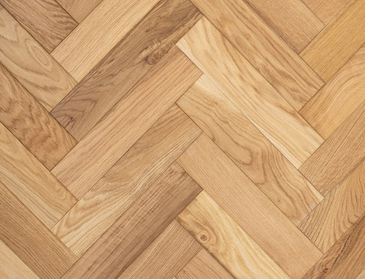 Timbercraft Blackheath Herringbone Engineered Oak Parquet Flooring, Brushed & Oiled, 80x350x20 mm