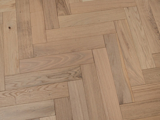 Timbercraft Herringbone Engineered Oak Parquet Flooring, Invisible, Lacquered, 90x450x14 Mm