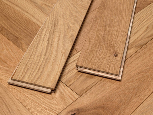 Timbercraft Herringbone Engineered Oak Parquet Flooring, Brushed & Oiled, 90x450x14 Mm