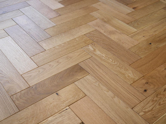 Timbercraft Herringbone Engineered Oak Parquet Flooring, Matt Lacquered, 80x300x18 Mm