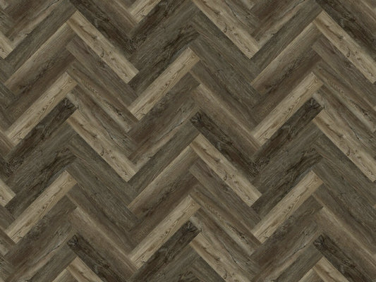 Xylo Holland Park Emerald Bay Herringbone LVT Vinyl Flooring, Dryback, 122x610x3 mm