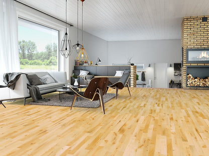 Junckers Solid Beech Wood Flooring, 2-Strip, Lacquered, 129x22 mm
