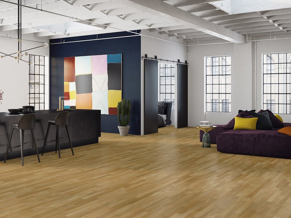 Junckers Solid Oak Wood Flooring, 2-Strip, Lacquered, 129x22 Mm