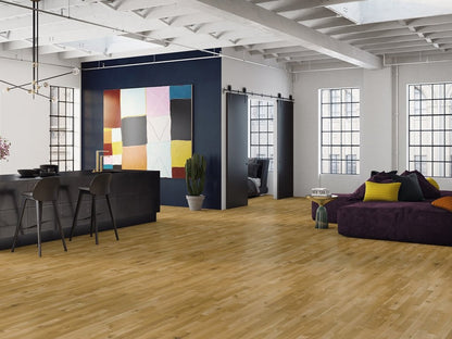 Junckers Solid Oak Wood Flooring, 2-Strip, Lacquered, 129x22 Mm
