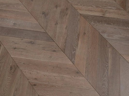 Timbercraft Chevron Engineered Oak Flooring, Rocky Grey, 90x3x510 mm