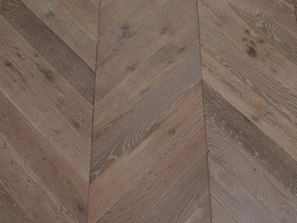 Timbercraft Chevron Engineered Oak Flooring, Rocky Grey, 90x3x510 mm