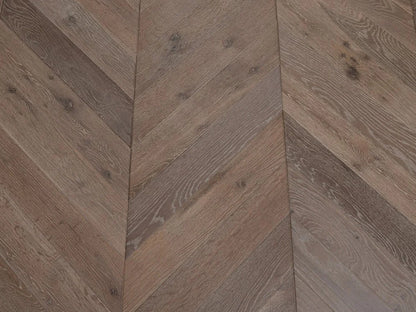 Timbercraft Chevron Engineered Oak Flooring, Rocky Grey, 90x3x510 mm