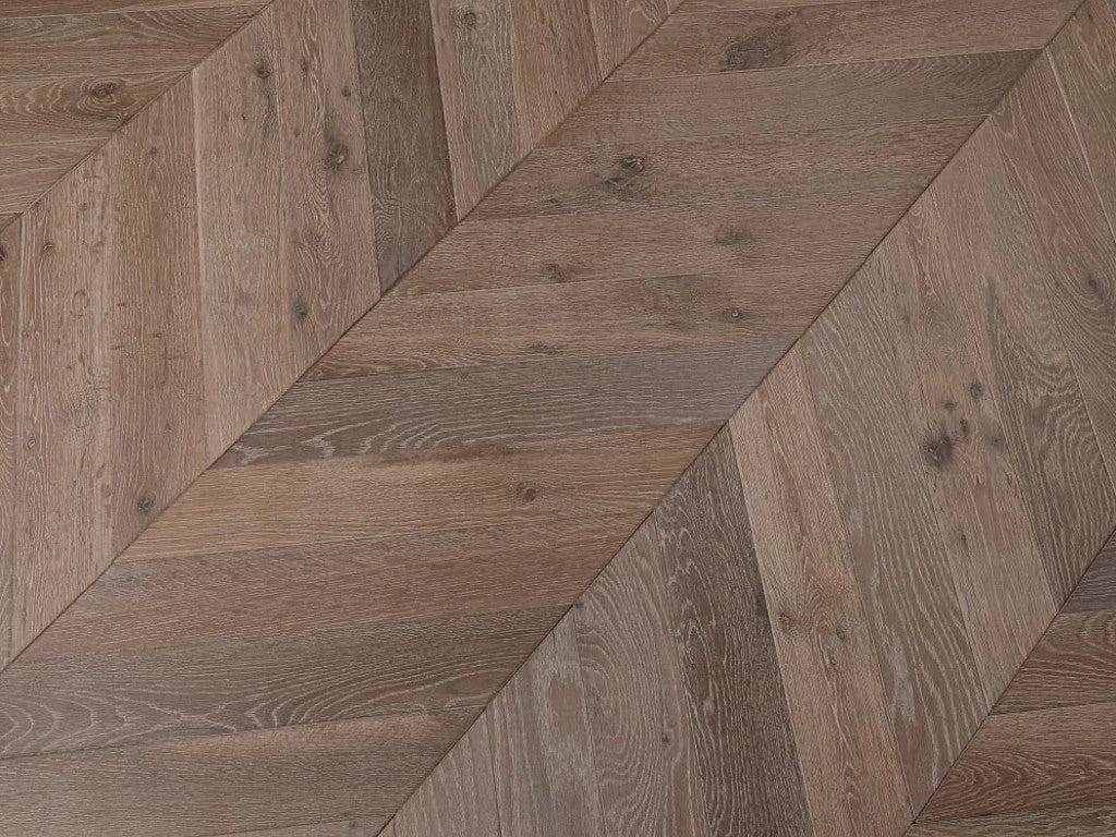 Timbercraft Chevron Engineered Oak Flooring, Rocky Grey, 90x3x510 mm