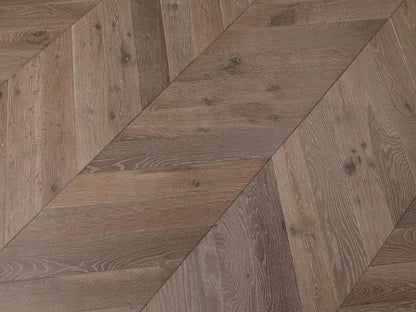 Timbercraft Chevron Engineered Oak Flooring, Rocky Grey, 90x3x510 mm