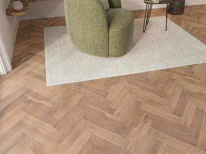 Timbercraft Bromley Herringbone Oak Parquet Flooring, Brushed & Oiled, 90x450x15 mm