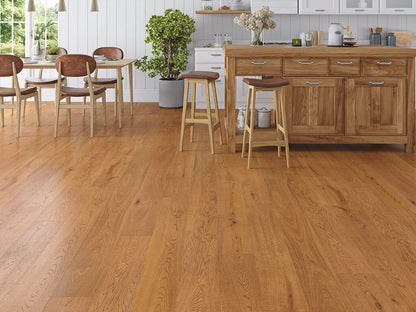 Timberlay Windsor Engineered Oak Flooring, Golden, Brushed & Lacquered, 190x6x20 mm