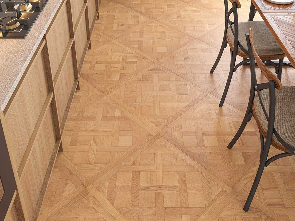 Timbercraft Bellevue Oak Versailles Panels Flooring, Brushed & Oiled, 600x3x14 mm