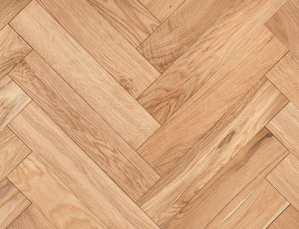 Timbercraft Ashdown Herringbone Engineered Oak Parquet Flooring, Oiled, 80x350x20 mm