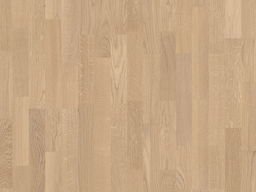 BOEN Oak White Andante Engineered 3-Strip Flooring, Matt Lacquered, 215x3x14 Mm