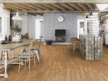 BOEN Oak Andante Engineered 3-Strip Flooring, Matt Lacquered, 215x3x14 Mm