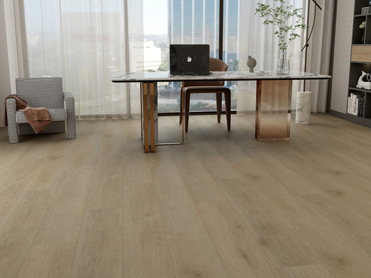 Everlock Smoked White Oak SPC Vinyl Flooring, 181 mm