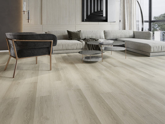 Everlock Light Grey Oak SPC Vinyl Flooring, 181 mm