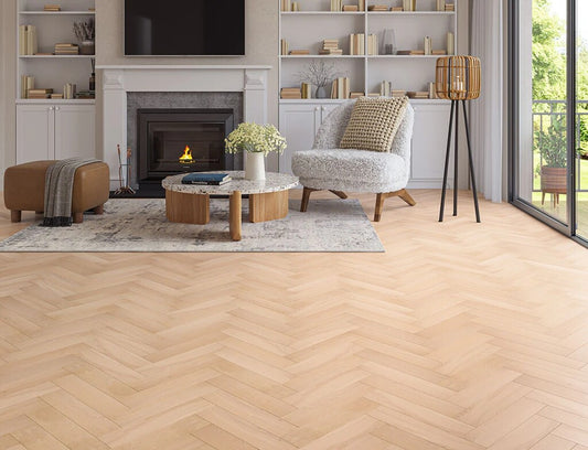 Timbercraft Lakeside Herringbone Oak Parquet Flooring, Invisible, Oiled, 90x450x15 Mm