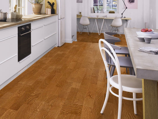 BOEN Oak Toscana Engineered 3-Strip Flooring, Matt Lacquered, 215x3x14 Mm
