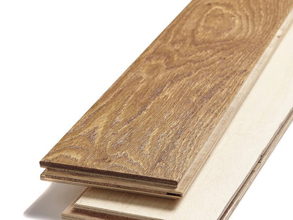 Evolve Herringbone Engineered Oak Parquet Flooring, Smoked, Brushed & Oiled, 90x4x400 mm