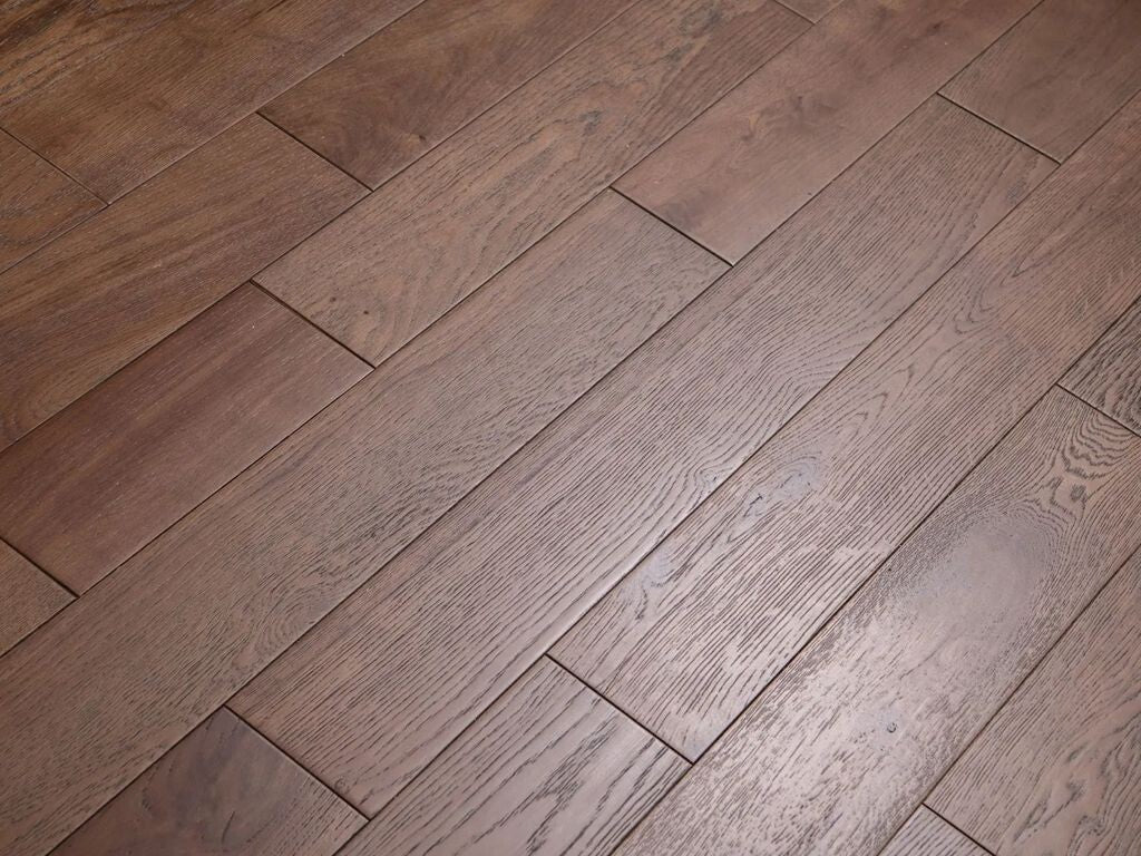 Evolve Engineered Oak Flooring, Black Washed, Brushed & Lacquered, 125x3x14 Mm