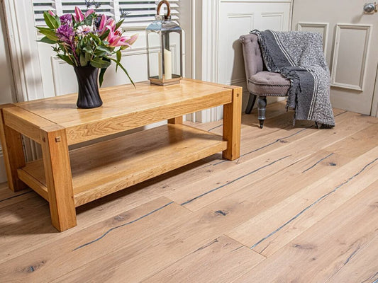Evolve Engineered Oak Flooring, Smoked, White, Distressed & Oiled, 220x4x15 mm