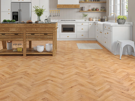 Timbercraft Blackheath Herringbone Engineered Oak Parquet Flooring, Brushed & Oiled, 80x350x20 mm