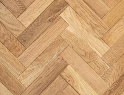 Timbercraft Blackheath Herringbone Engineered Oak Parquet Flooring, Brushed & Oiled, 80x350x20 mm