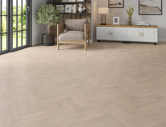 Timbercraft Mercia Oak Parquet Flooring, Brushed & Lacquered, 80x350x20 mm