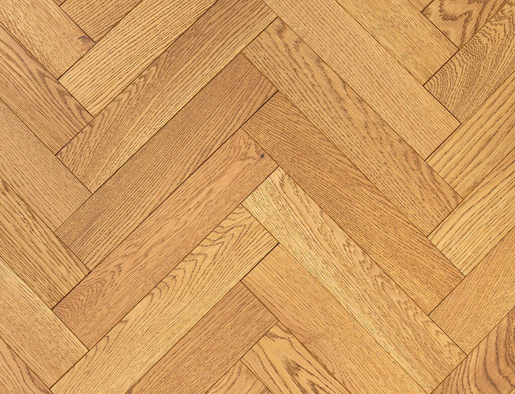 Timbercraft Oakmere Herringbone Parquet Oak Flooring, Brushed & Oiled, 80x350x20 mm