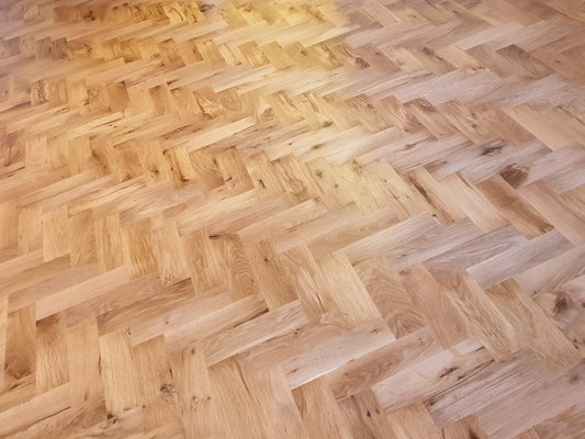 Timbercraft Oak Parquet Flooring, Rustic, Unfinished, 70x22x350 Mm