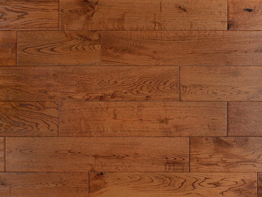 Timberlay Solid Oak Wood Flooring, Golden, Handscraped, Lacquered, 125x18 Mm