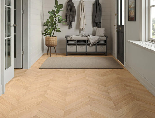 Timbercraft Citadel Chevron Oak Parquet Flooring, Invisible, Oiled, 90x510x14 mm