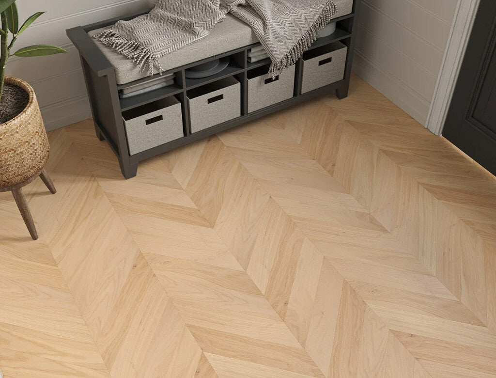 Timbercraft Citadel Chevron Oak Parquet Flooring, Invisible, Oiled, 90x510x14 mm
