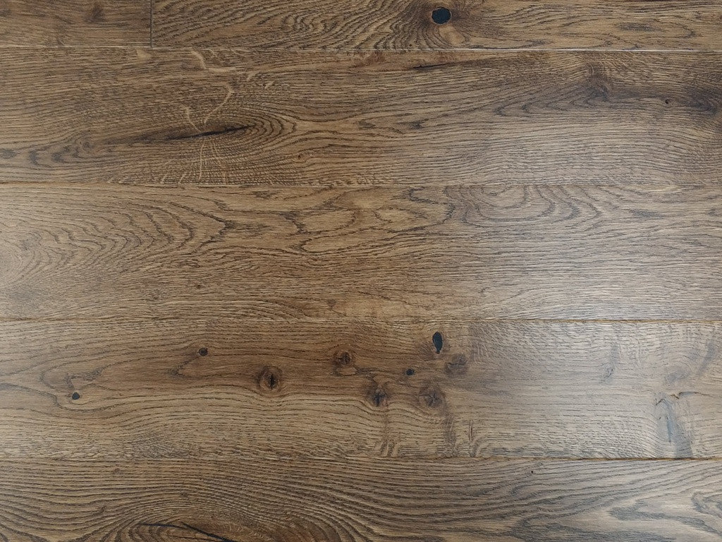 Timba Deep Smoked Engineered Oak Flooring, 130x2.5x14 Mm Brushed, Matt Lacquered